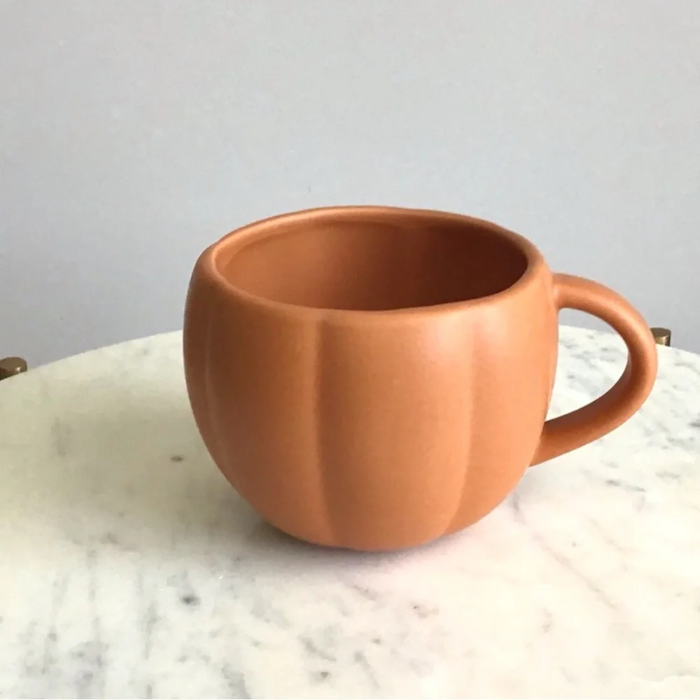 Pottery Barn Pumpkin Mug Stoneware NEW